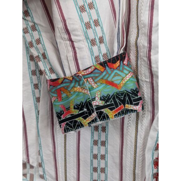 Robert Graham Aztec Design Flip Cuff Button Up Shirt Men's Size XL - Picture 8 of 16